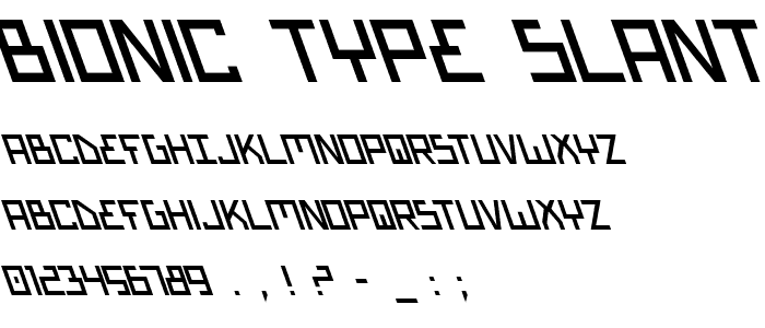 Bionic Type Slant font